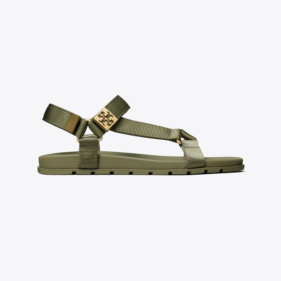 Tory Burch Mellow Trail Sandal DEEP OLIVE / GOLD