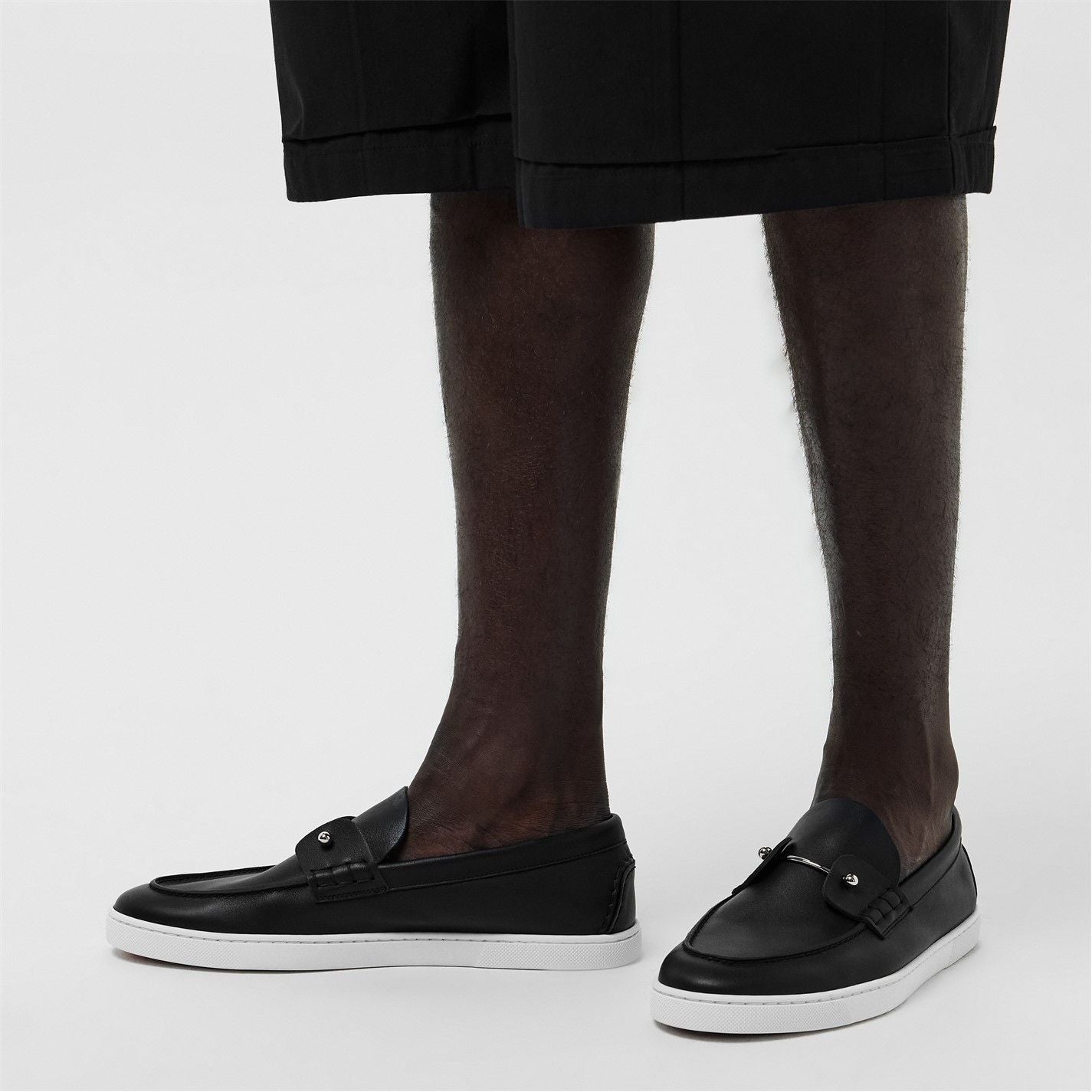  Men's Chambliboat Calf Leather Loafers Black