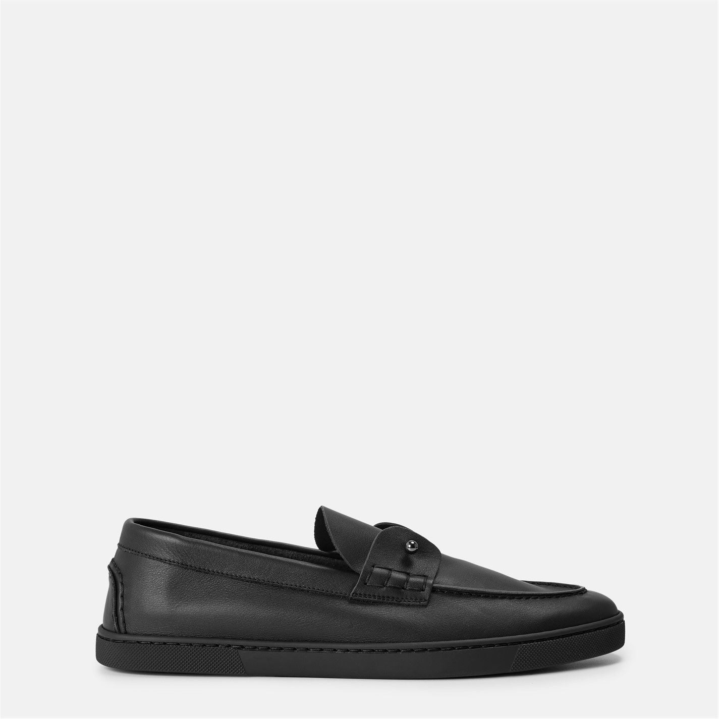  Men's Chambliboat Calf Leather Loafers Black