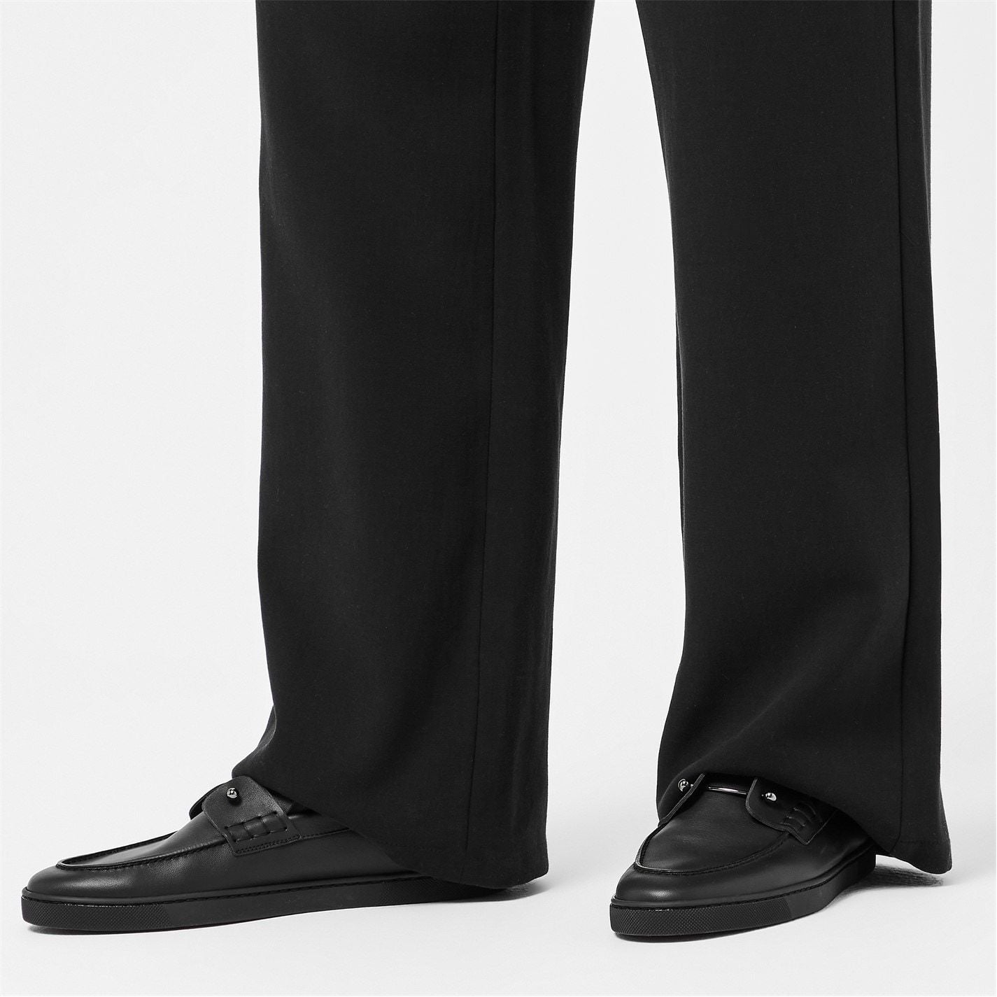  Men's Chambliboat Calf Leather Loafers Black