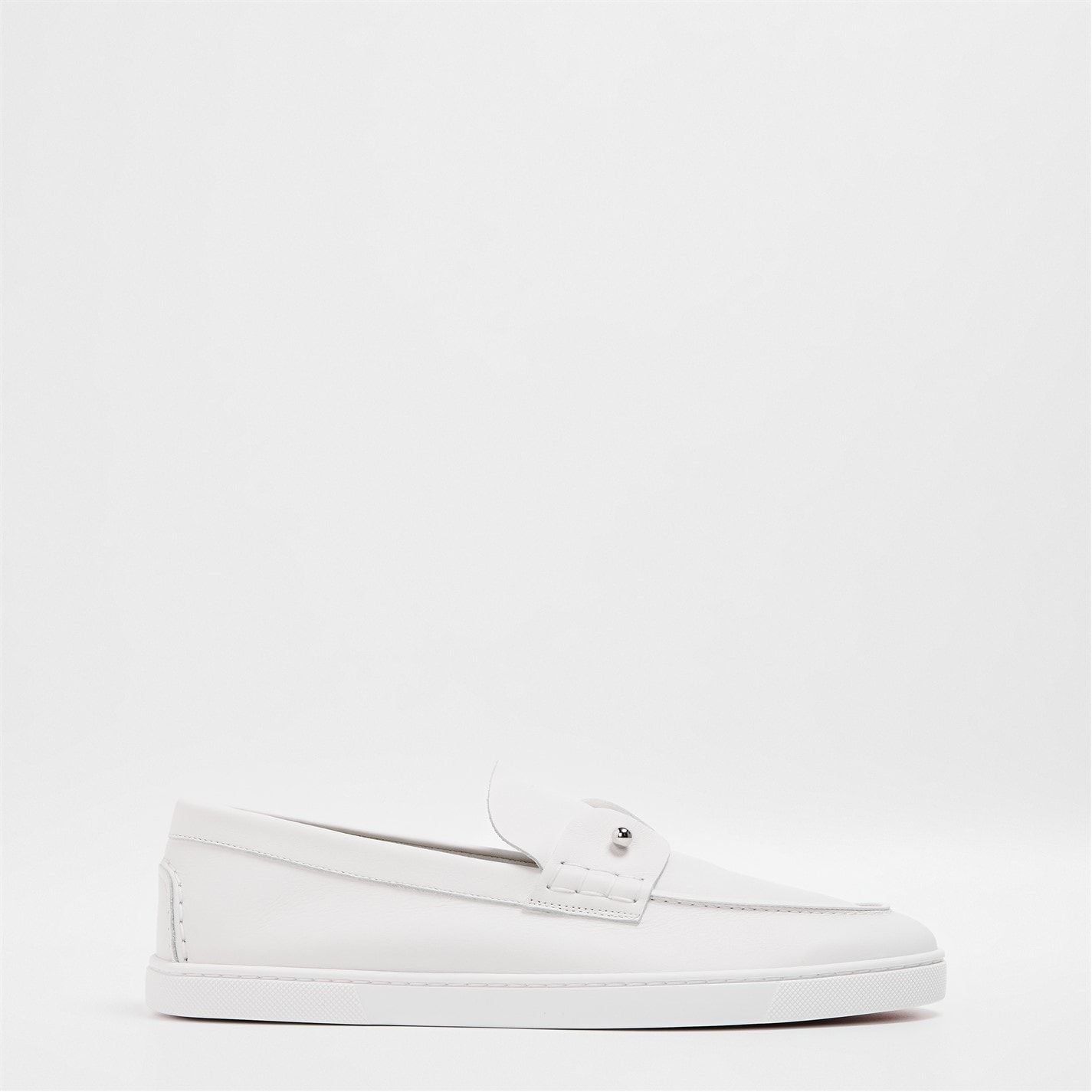  Men's Chambliboat Calf Leather Loafers White