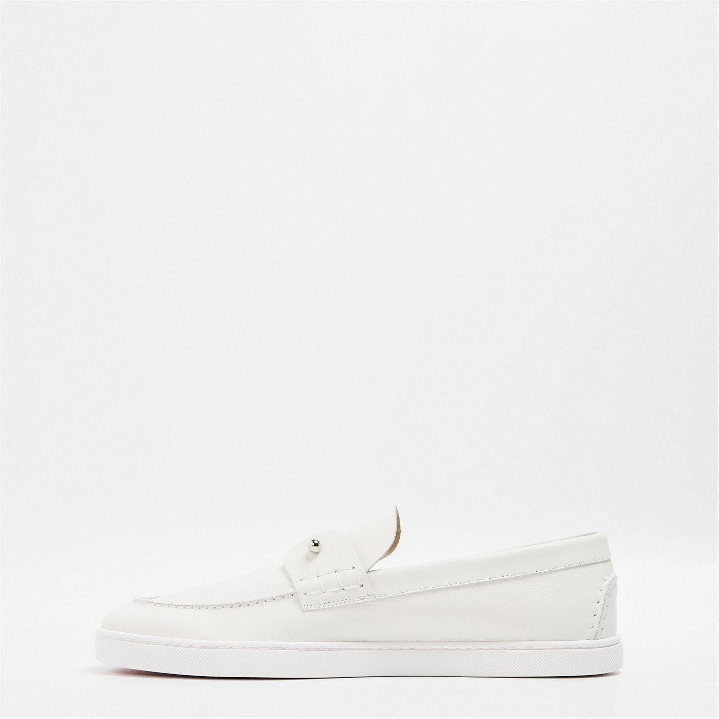  Men's Chambliboat Calf Leather Loafers White