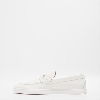  Men's Chambliboat Calf Leather Loafers White
