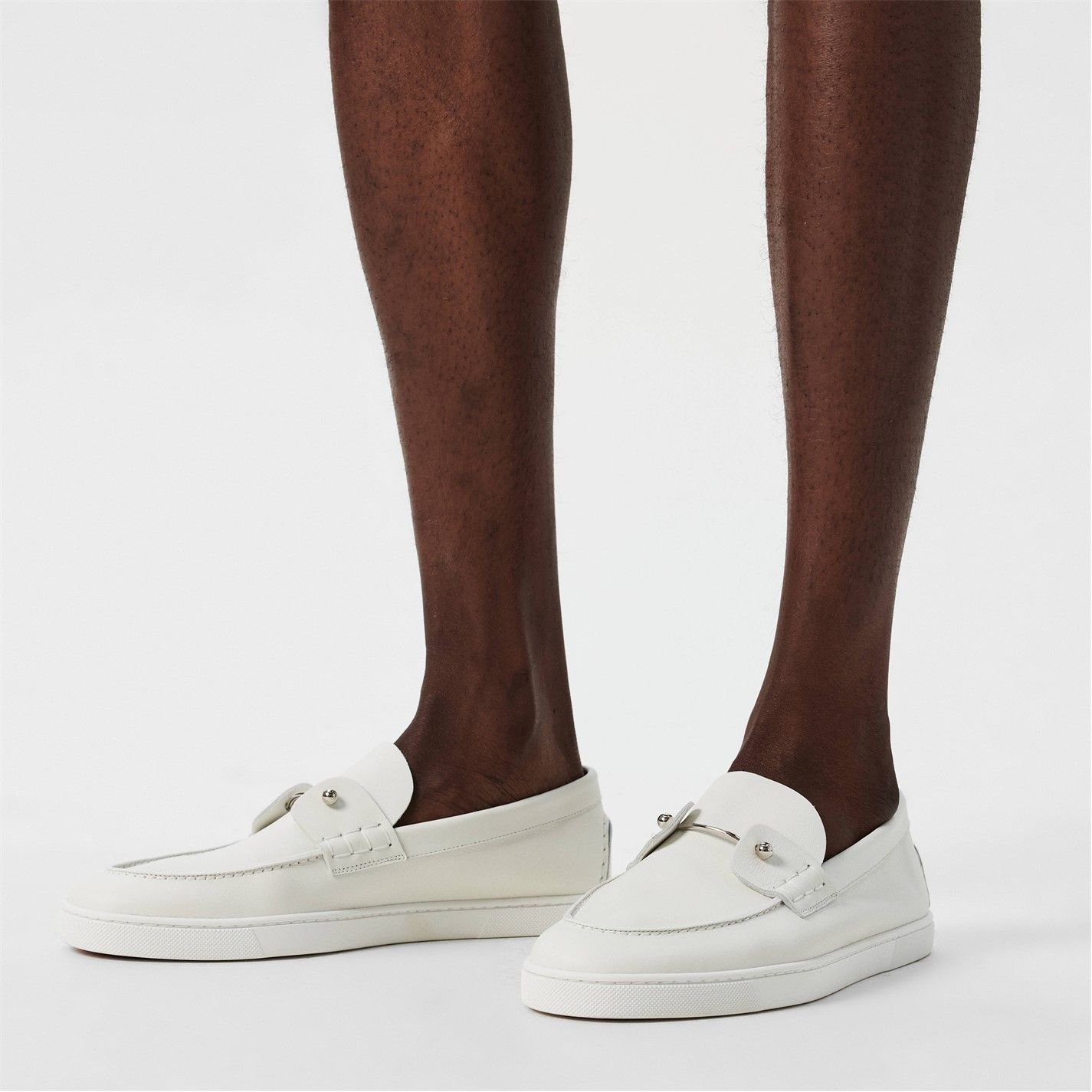  Men's Chambliboat Calf Leather Loafers White