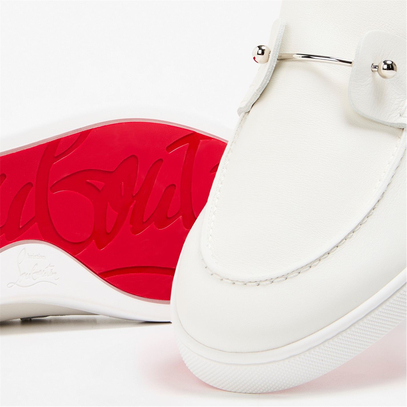  Men's Chambliboat Calf Leather Loafers White