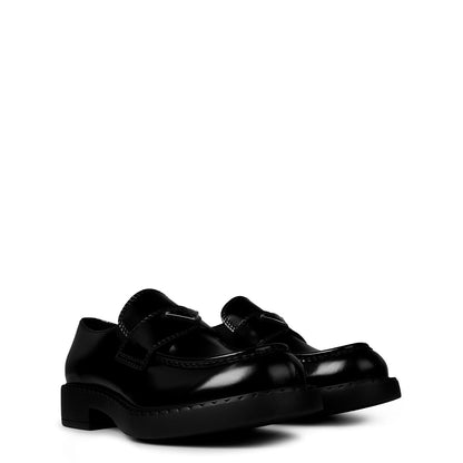 Men'S Chocolate Leather Loafers Nero