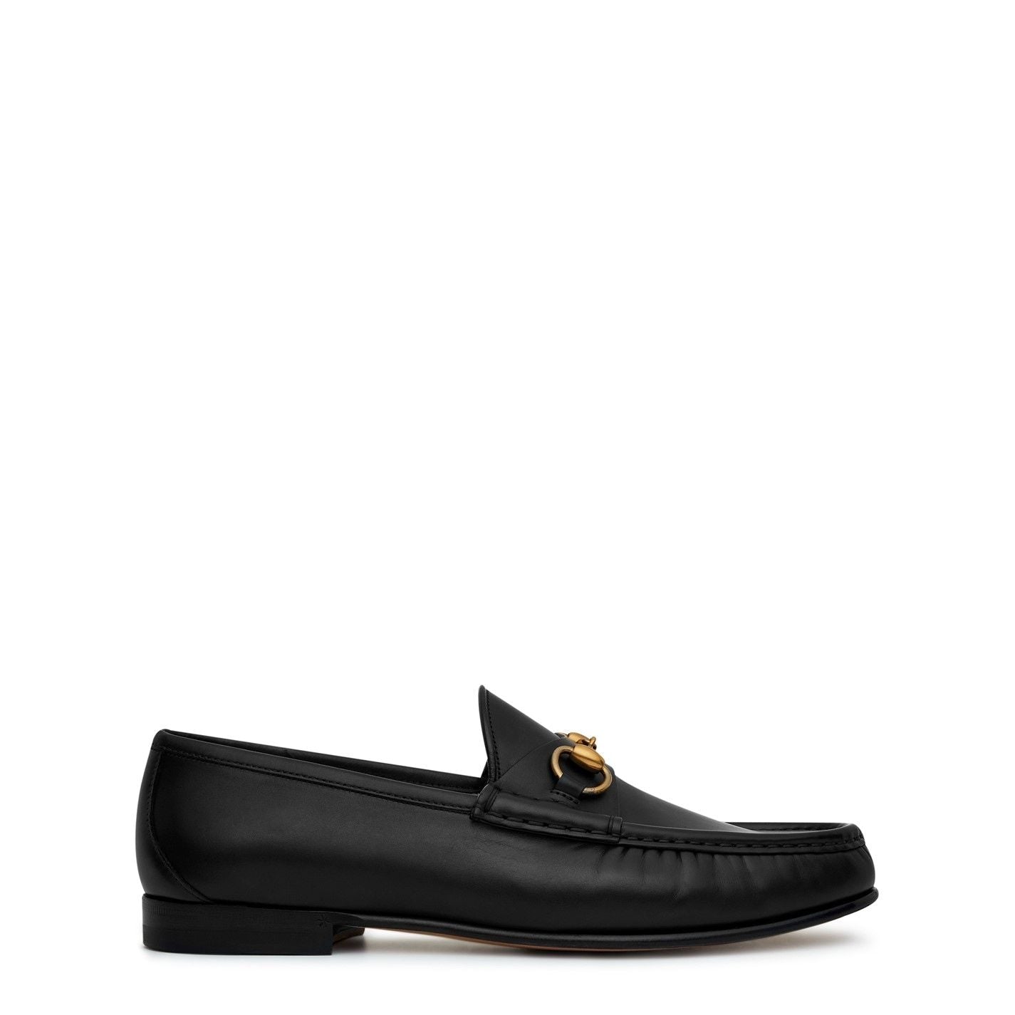  Men's Horsebit Leather Roos Loafers Black
