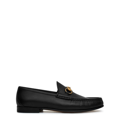  Men's Horsebit Leather Roos Loafers Black