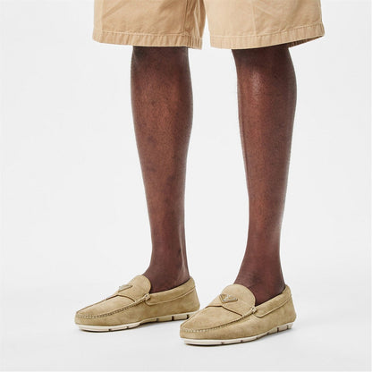  Men'S Leather Drive Loafers Desert Beige