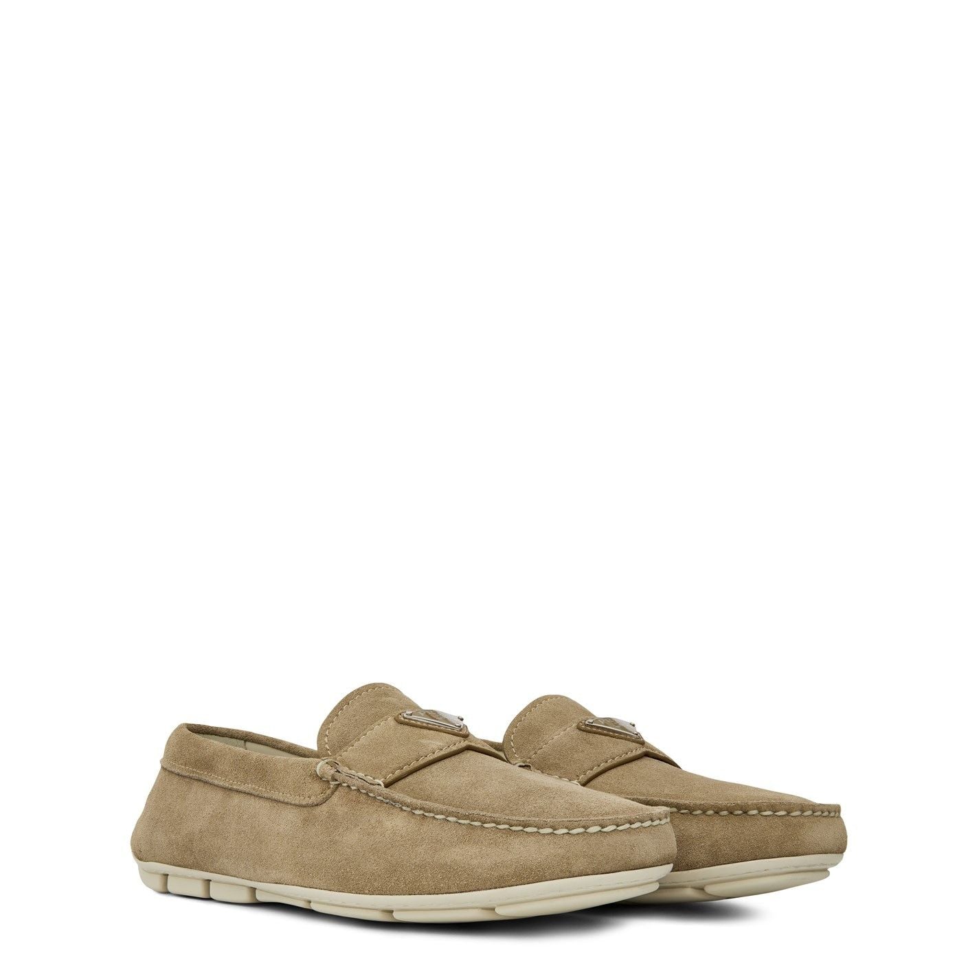  Men'S Leather Drive Loafers Desert Beige