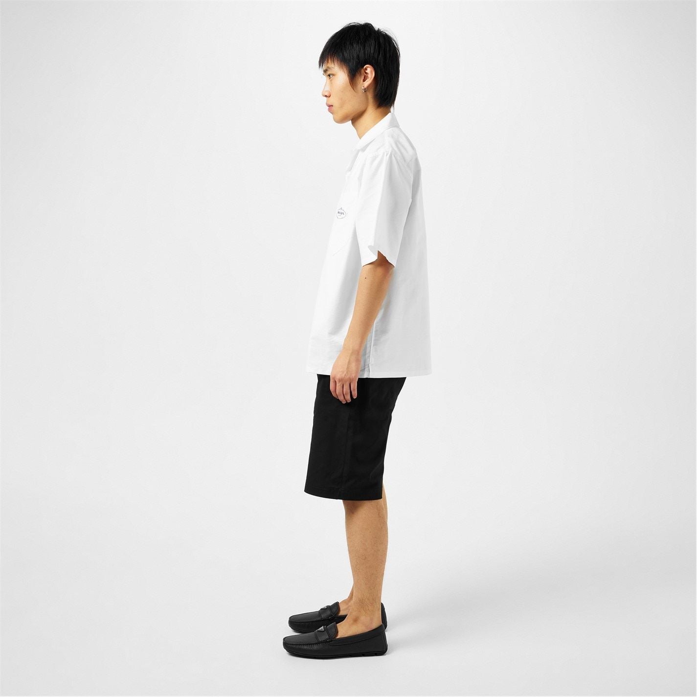 Men'S Leather Drive Loafers Nero