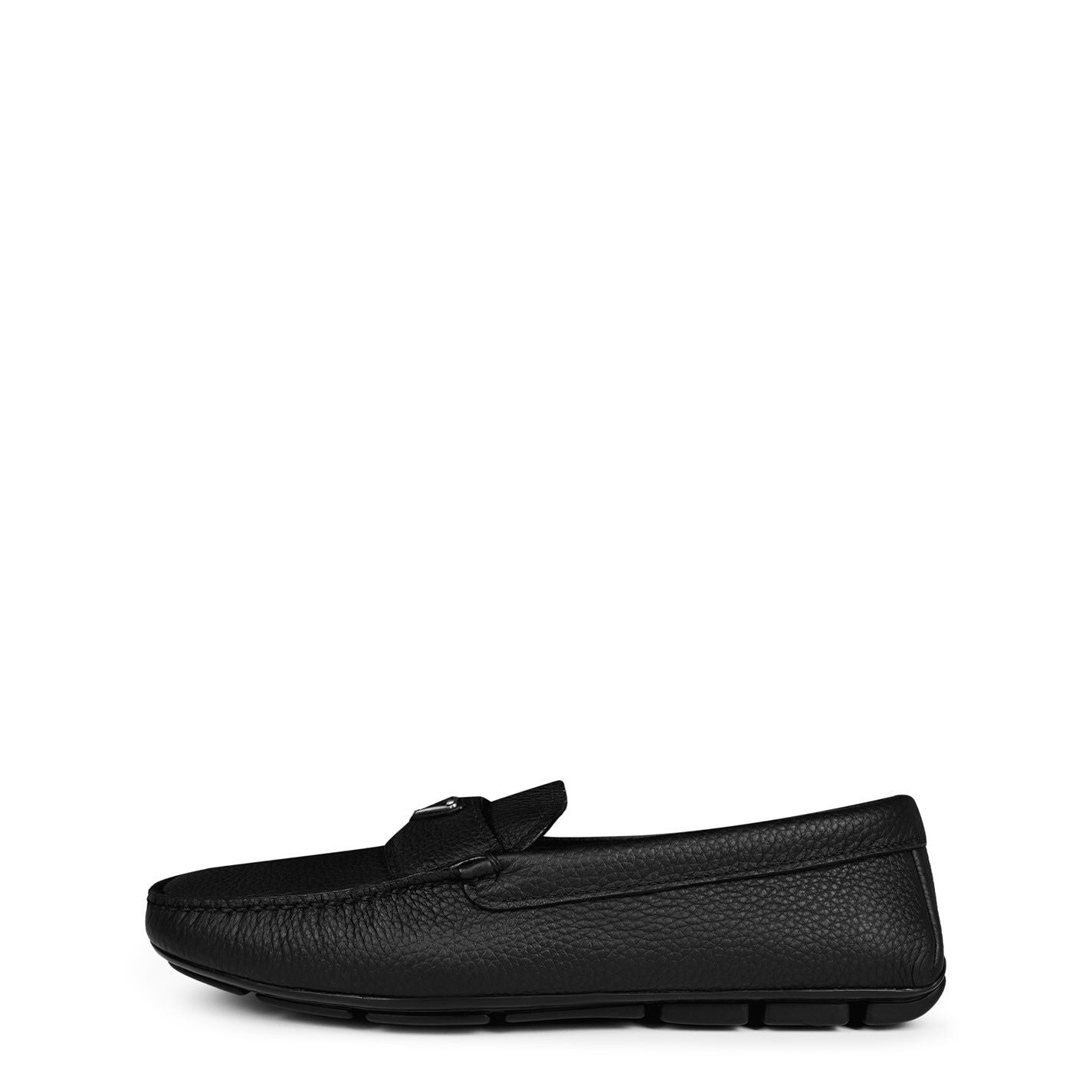  Men'S Leather Drive Loafers Nero