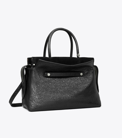 Mercer Distressed Satchel Black Black