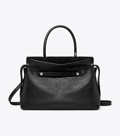 Mercer Distressed Satchel Black Black
