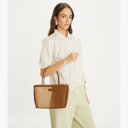 Tory Burch Mesh Tote Cuoio