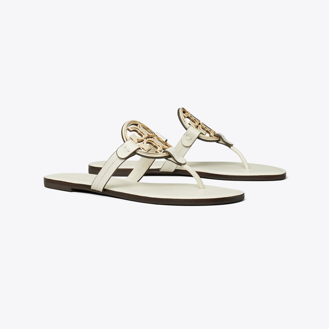 Tory Burch Metal Miller Sandal LIGHT CREAM / GOLD