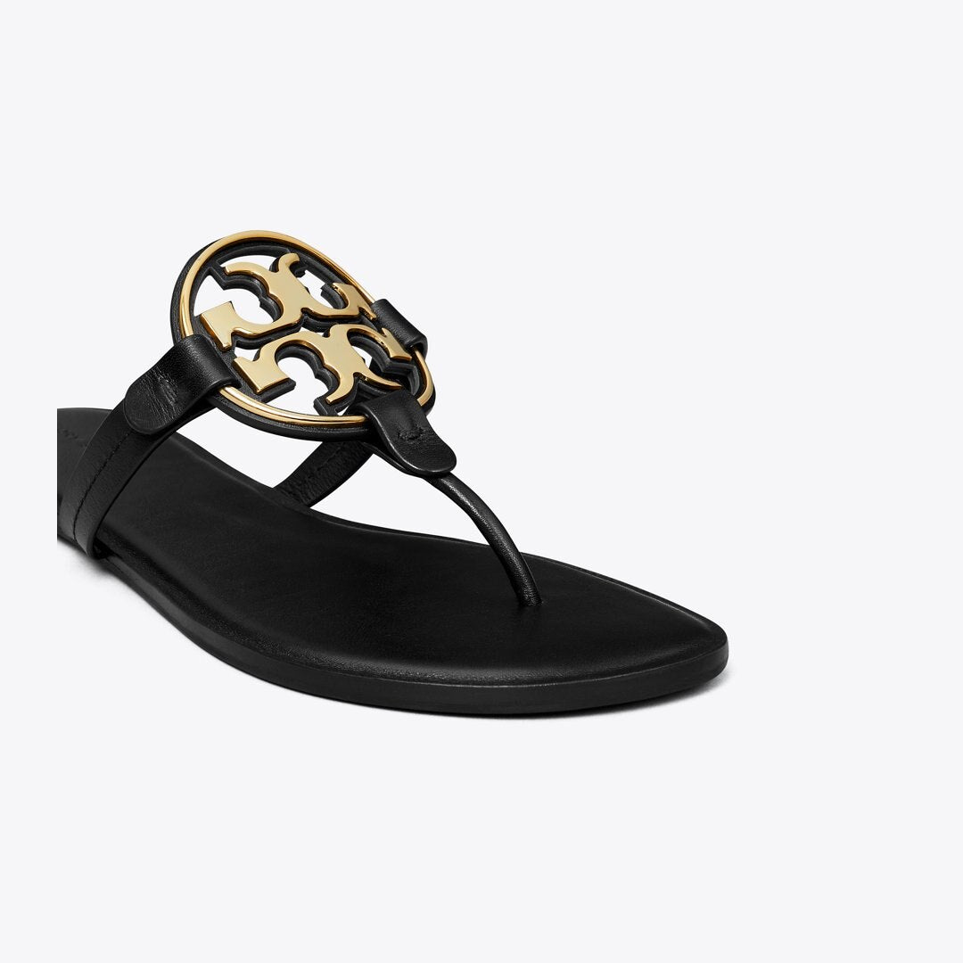 Tory Burch Metal Miller Sandal PERFECT BLACK / GOLD