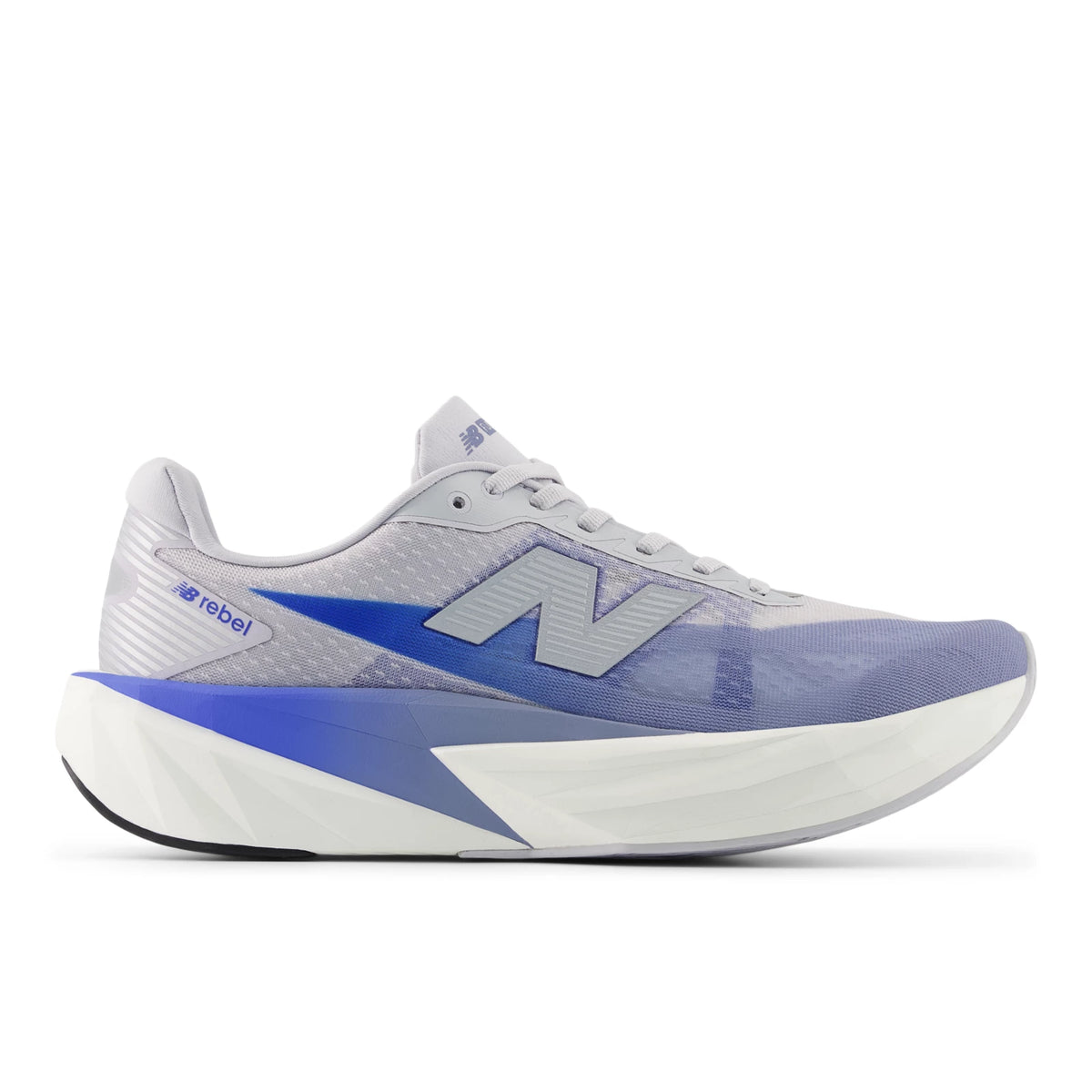 New Balance Cool Skies Fuelcell Rebel V5 Pearl Grey with Dusk Shower and Blue Bird