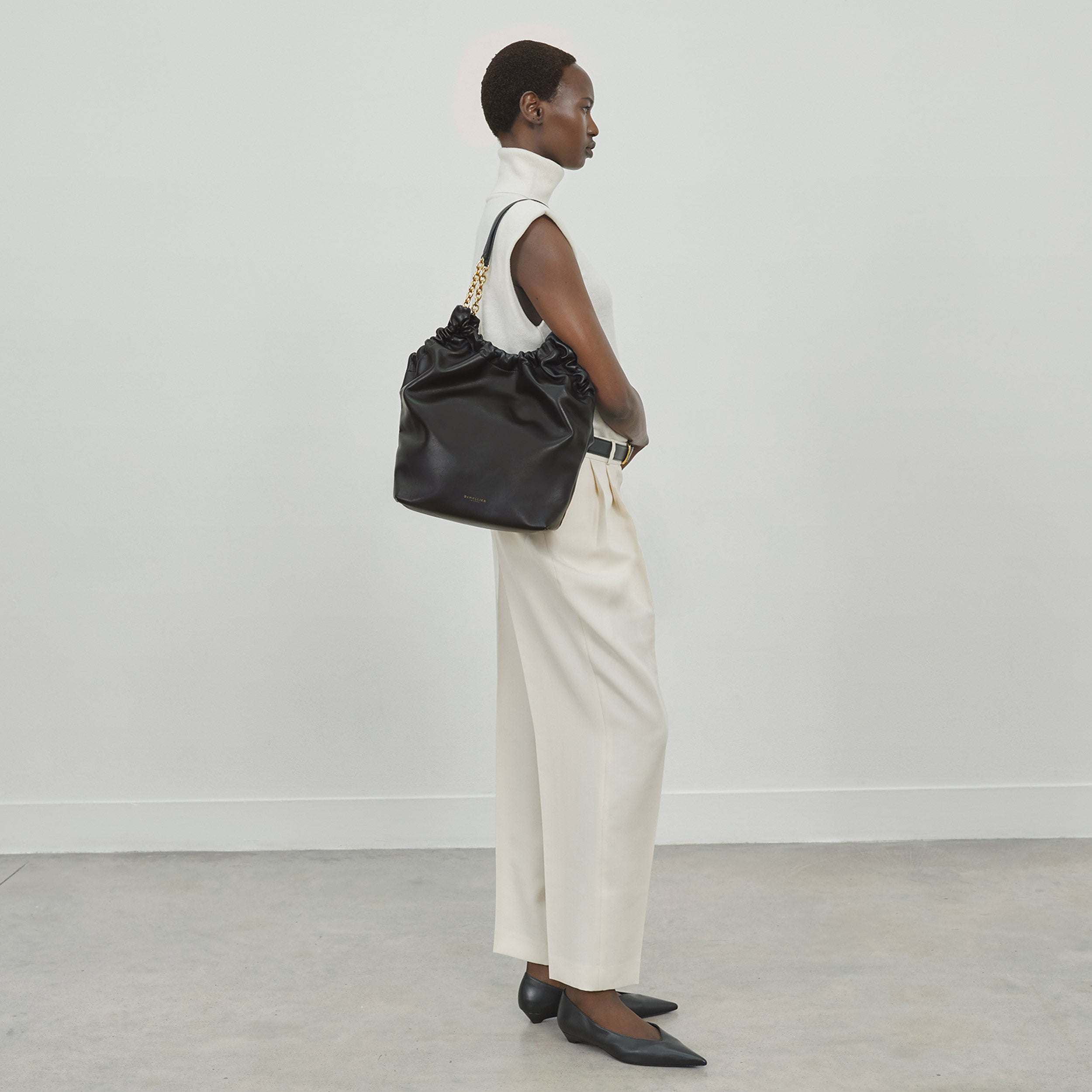DeMellier The Miami warm raffia black smooth