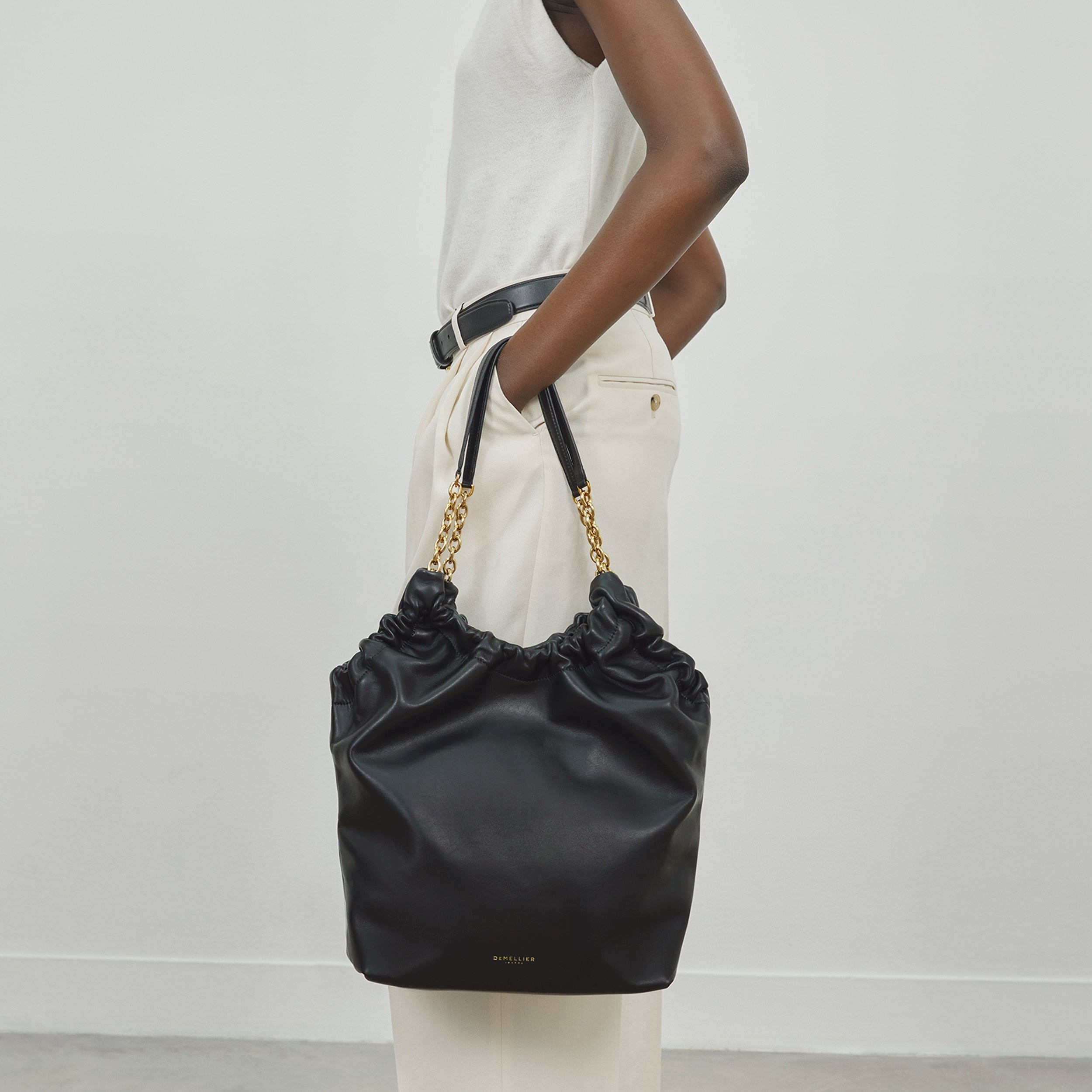 DeMellier The Miami warm raffia black smooth