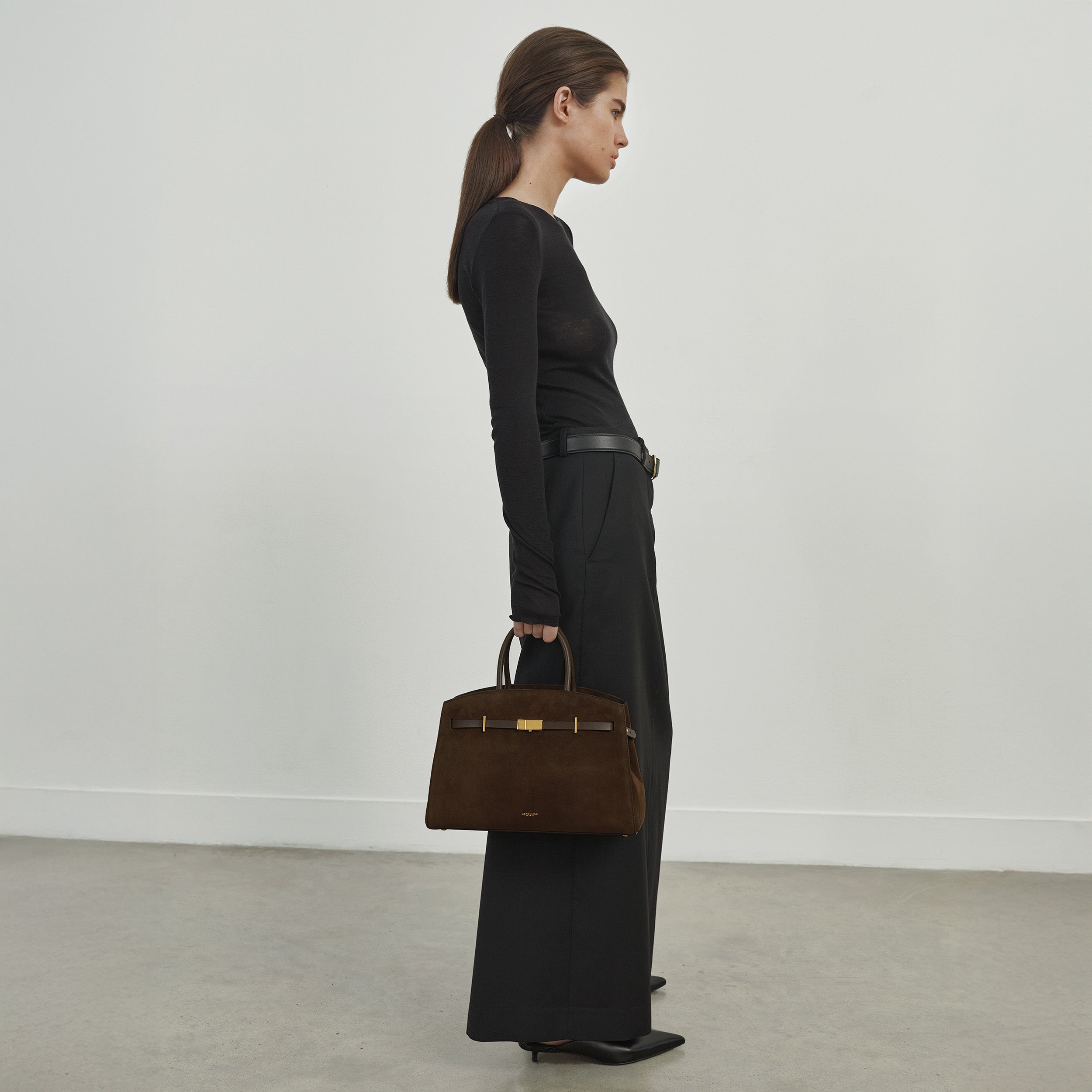 DeMellier The Midi Hudson mocha suede & mocha smooth
