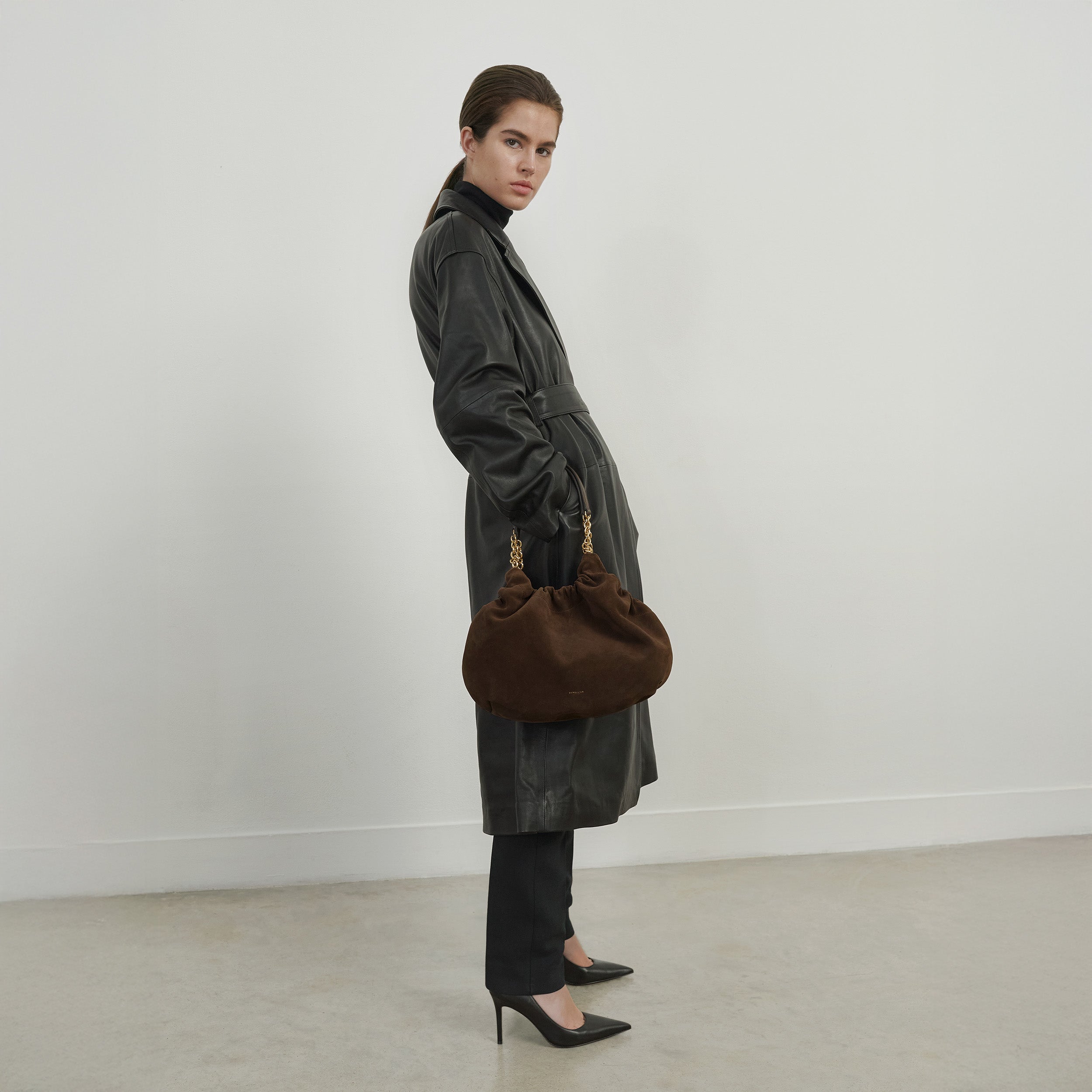 DeMellier The Midi Miami mocha suede & mocha smooth