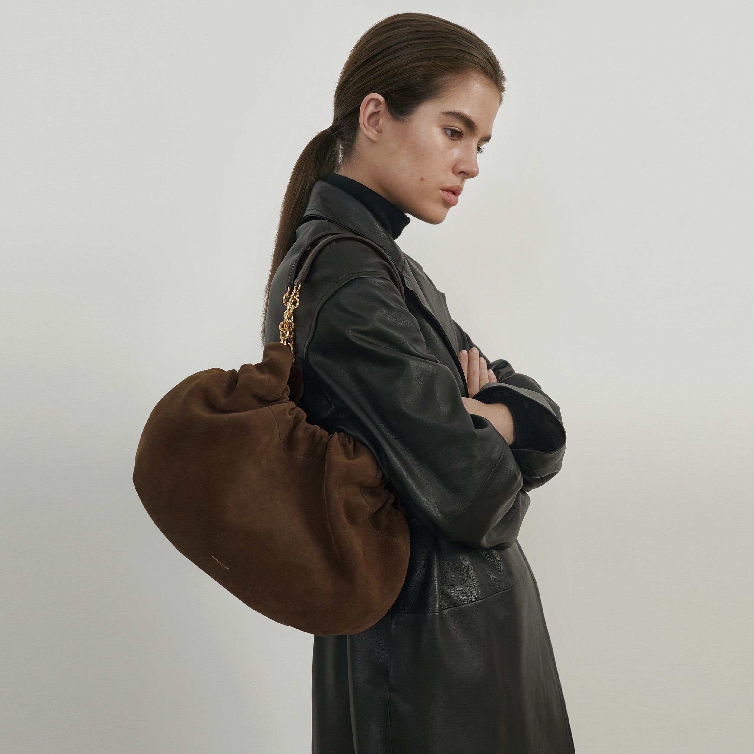 DeMellier The Midi Miami mocha suede & mocha smooth