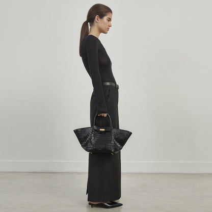 DeMellier The Midi New York black croc-effect