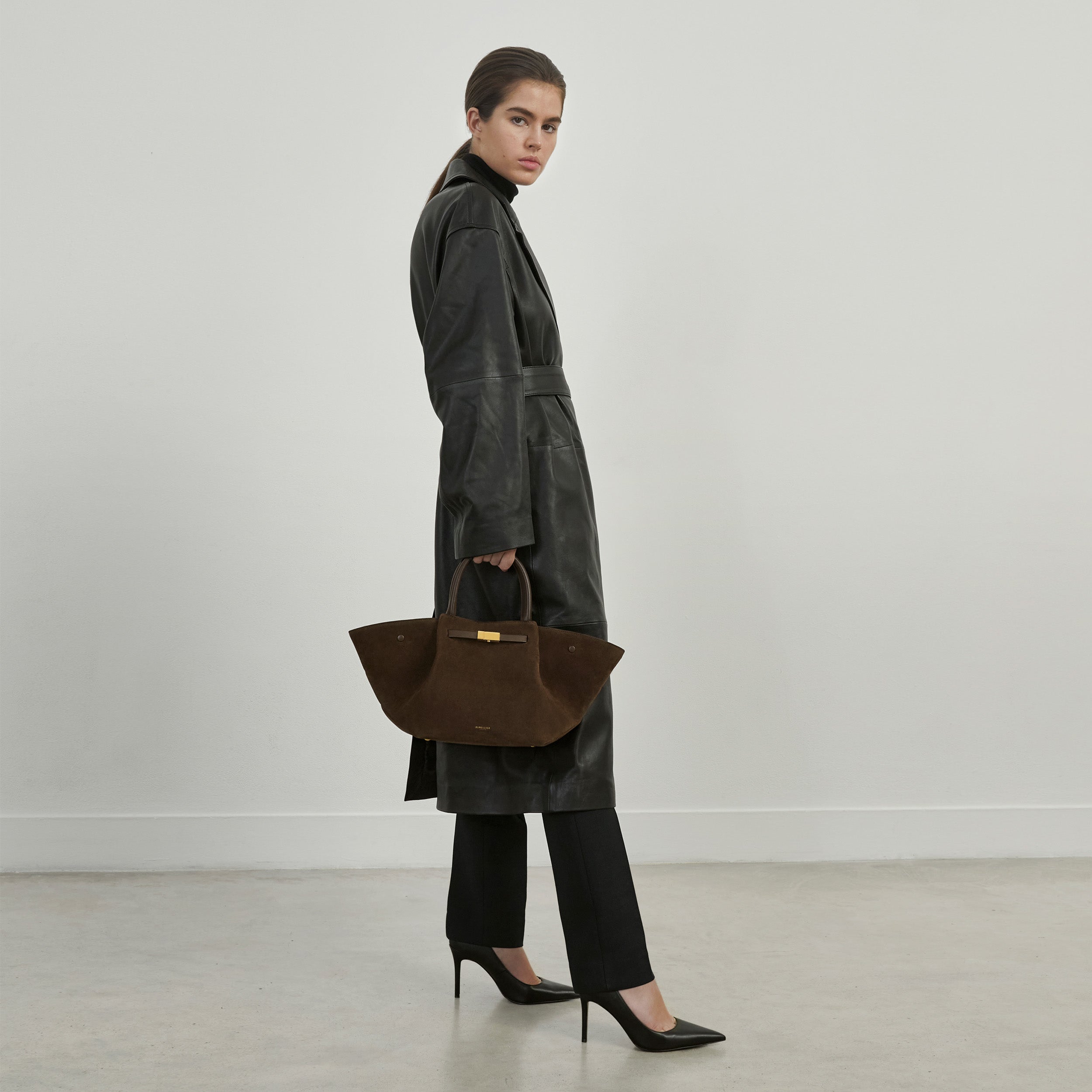 DeMellier The Midi New York mocha suede & mocha smooth