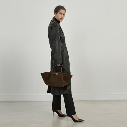 DeMellier The Midi New York mocha suede & mocha smooth