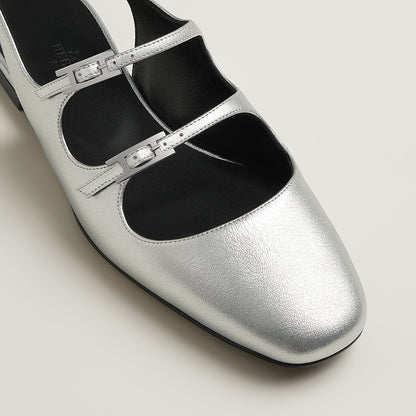  Hermes Mila Slingback Gris Argent