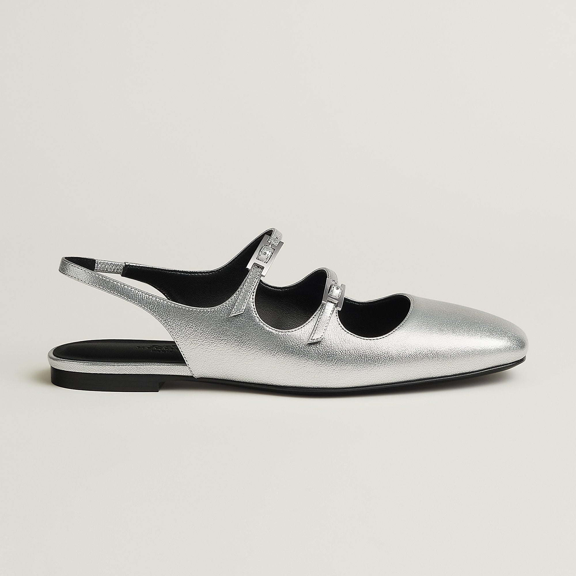  Hermes Mila Slingback Gris Argent