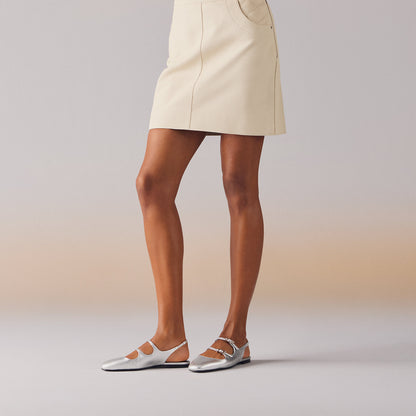  Hermes Mila Slingback Gris Argent