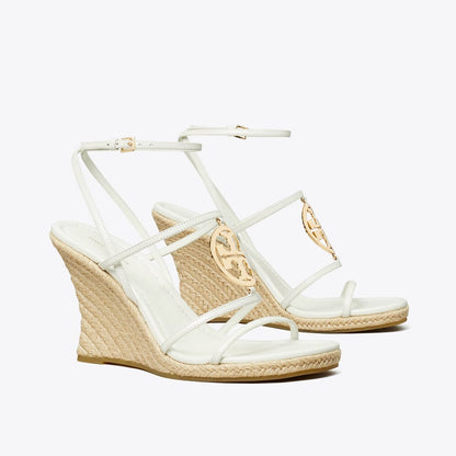 Tory Burch Miller Capri Espadrille Wedge BLANC / GOLD