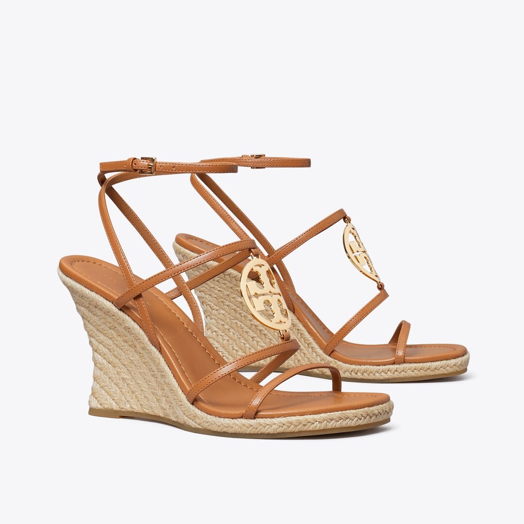 Tory Burch Miller Capri Espadrille Wedge CARAMEL CORN / GOLD