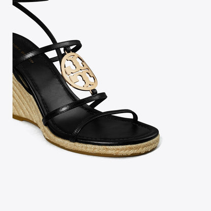 Tory Burch Miller Capri Espadrille Wedge BLACK / GOLD