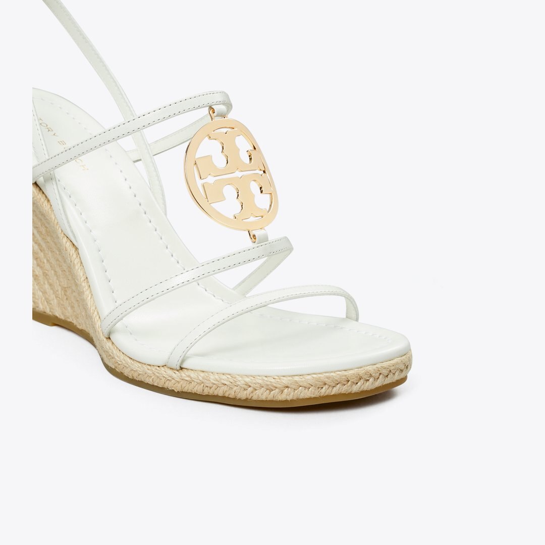 Tory Burch Miller Capri Espadrille Wedge BLANC / GOLD