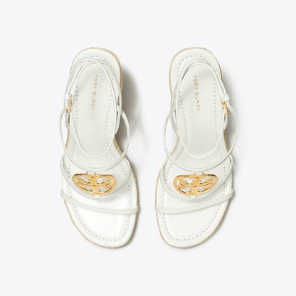 Tory Burch Miller Capri Espadrille Wedge BLANC / GOLD