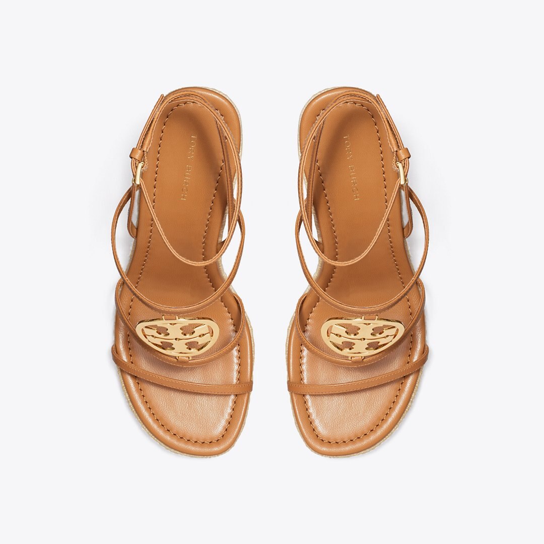 Tory Burch Miller Capri Espadrille Wedge CARAMEL CORN / GOLD