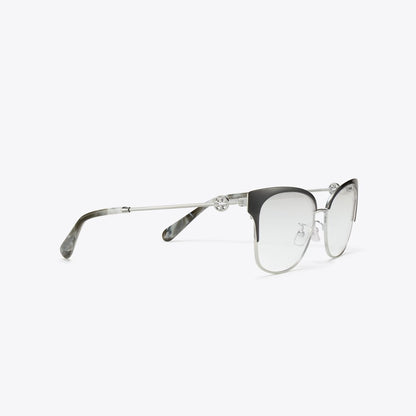 Tory Burch Miller Cat-Eye Eyeglasses SILVER/BLACK