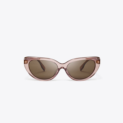 Tory Burch Miller Cat-Eye Sunglasses TRANSPARENT LIGHT PINK/DARK BROWN