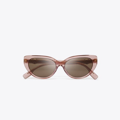 Tory Burch Miller Cat-Eye Sunglasses TRANSPARENT LIGHT PINK/DARK BROWN