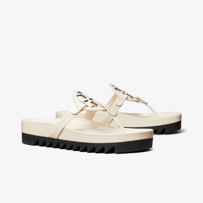 Tory Burch Miller Cloud Lug Sandal NEW CREAM / PERFECT BLACK