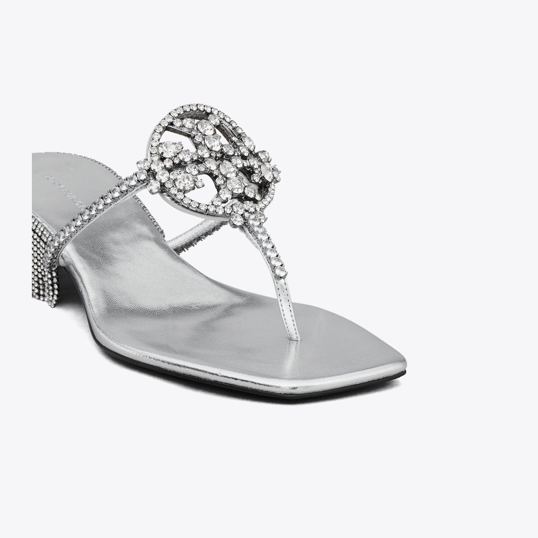 Tory Burch Miller Crystal Kitten Heel SILVER / SILVER