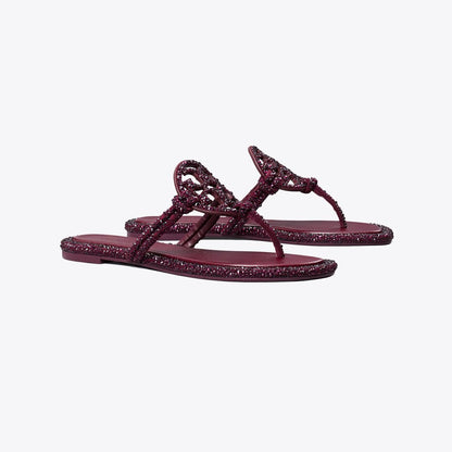 Tory Burch Miller Crystal Knotted Sandal MERLOT