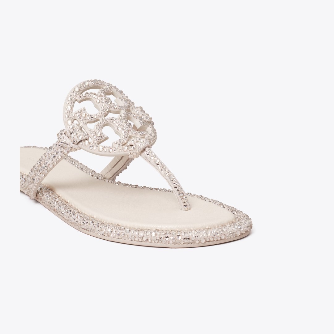 Tory Burch Miller Crystal Knotted Sandal PEARL