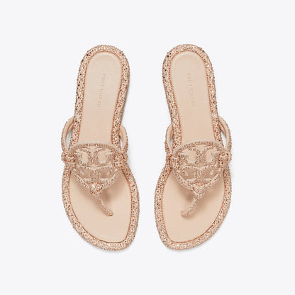 Tory Burch Miller Crystal Knotted Sandal ROSE PINK