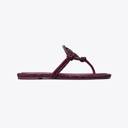 Tory Burch Miller Crystal Knotted Sandal MERLOT