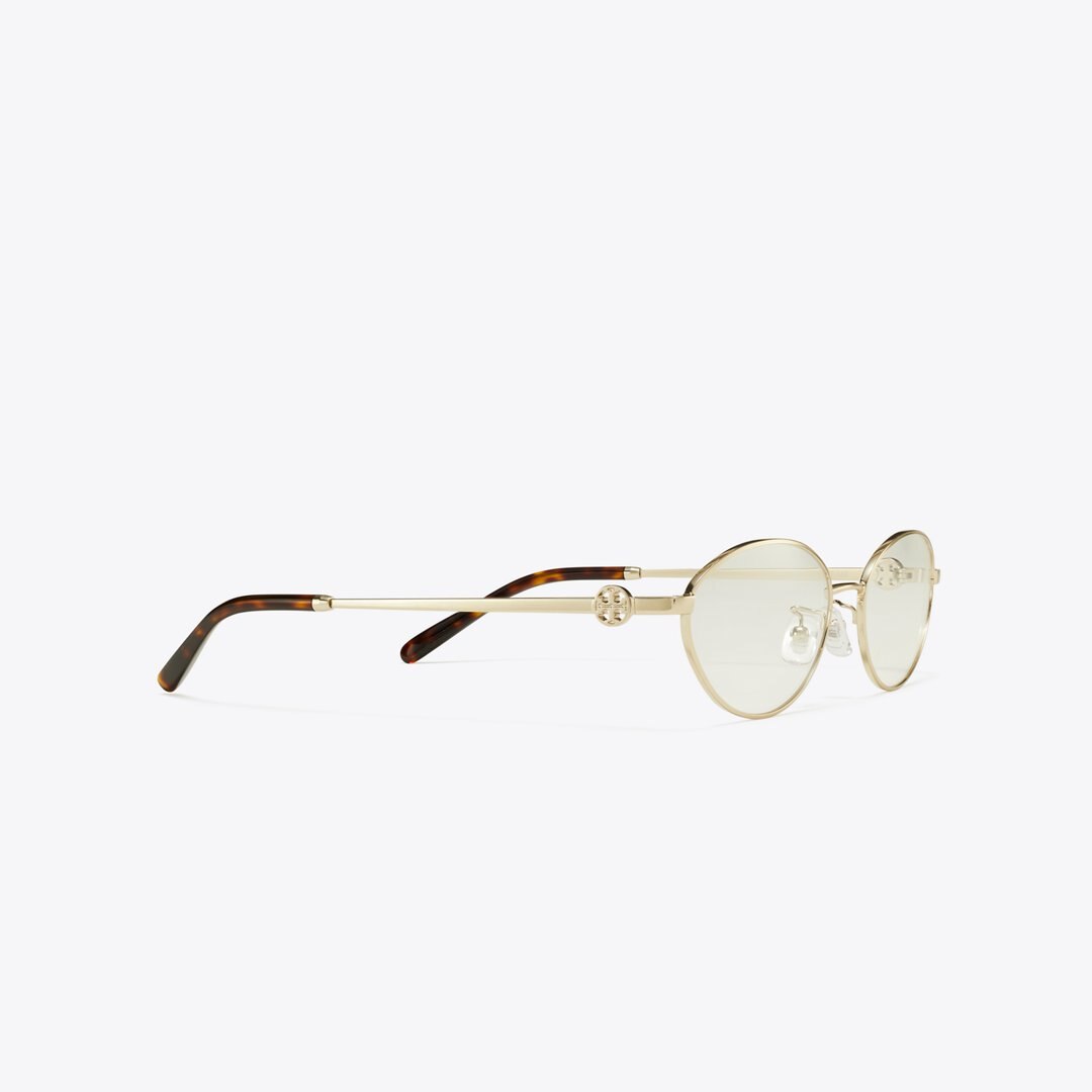 Tory Burch Miller Metal Oval Eyeglasses SHINY LIGHT GOLD