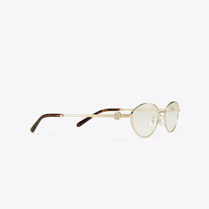 Tory Burch Miller Metal Oval Eyeglasses SHINY LIGHT GOLD